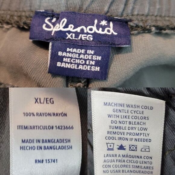 Splendid Camo Boardwalk Jogger Pants XL Army Green Rayon Casual Loungewear Warco - Picture 3 of 12